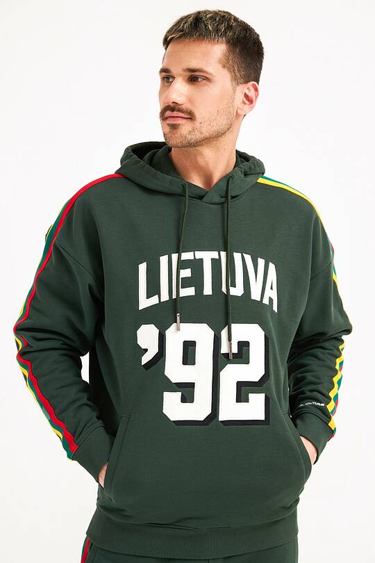 Retro stiliaus medvilninis džemperis su gobtuvu 1 | Audimas