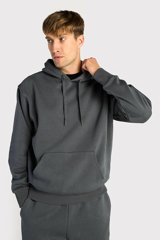 Padidinto silueto medvilninis džemperis šiauštu vidumi 1 | Audimas