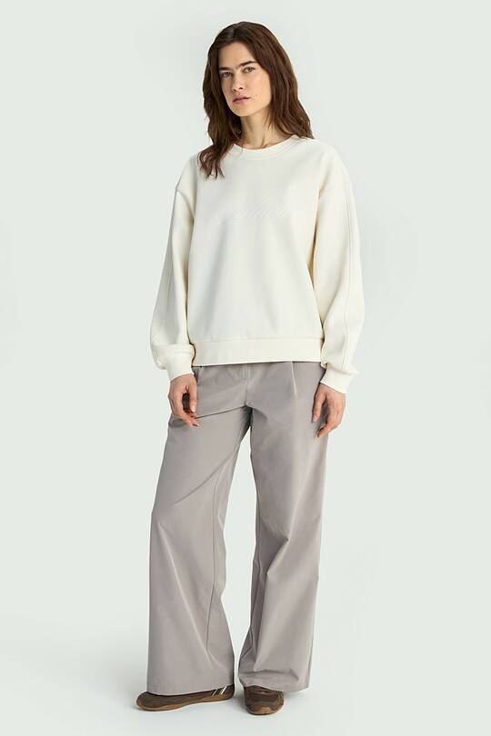 Plačios kelnės aukštu juosmeniu 1 | Audimas