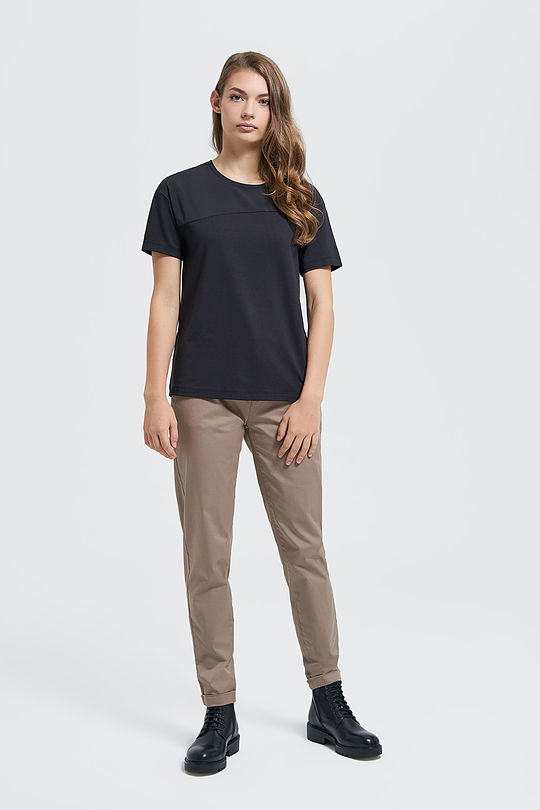 Modalo trikotažo marškinėliai 5 | JUODA | Audimas