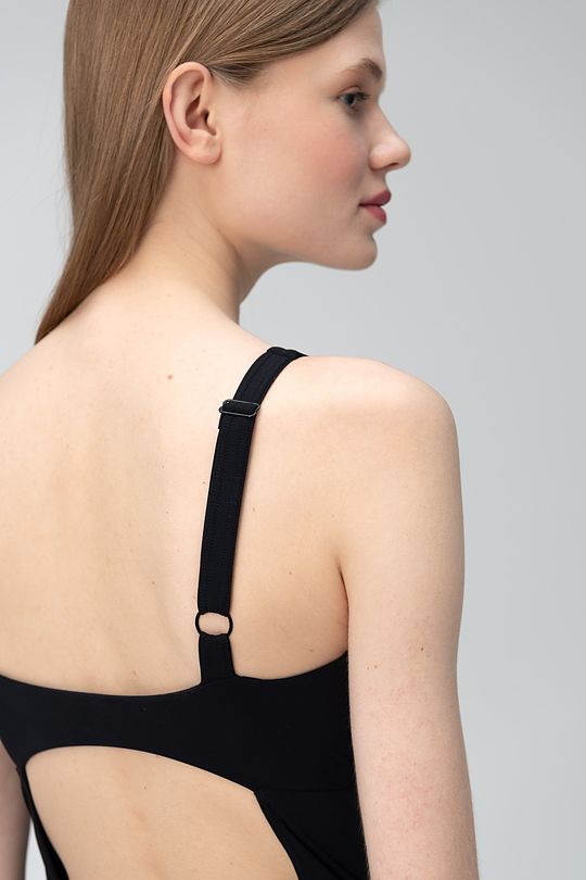 Vientisas maudymosi kostiumėlis 3 | JUODA | Audimas