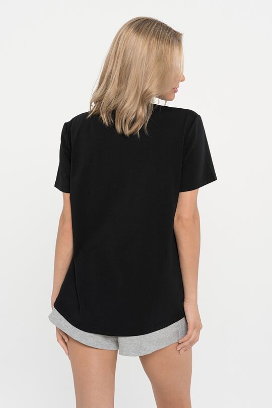 Marginti tamprūs medvilniniai marškinėliai 2 | BLACK PRINTED | Audimas