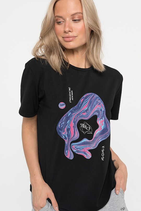 Marginti tamprūs medvilniniai marškinėliai 3 | BLACK PRINTED | Audimas