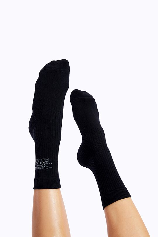 Ilgos medvilnės pluošto kojinės 1 | BLACK | Audimas