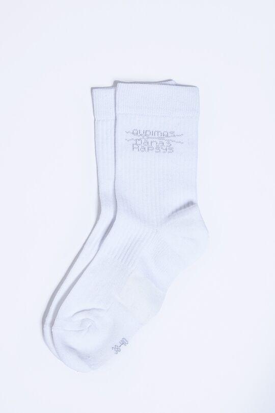 Ilgos medvilnės pluošto kojinės 2 | WHITE | Audimas
