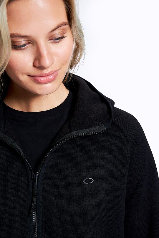 Ilgas atsegamas šiltas fliso džemperis 5 | BLACK | Audimas