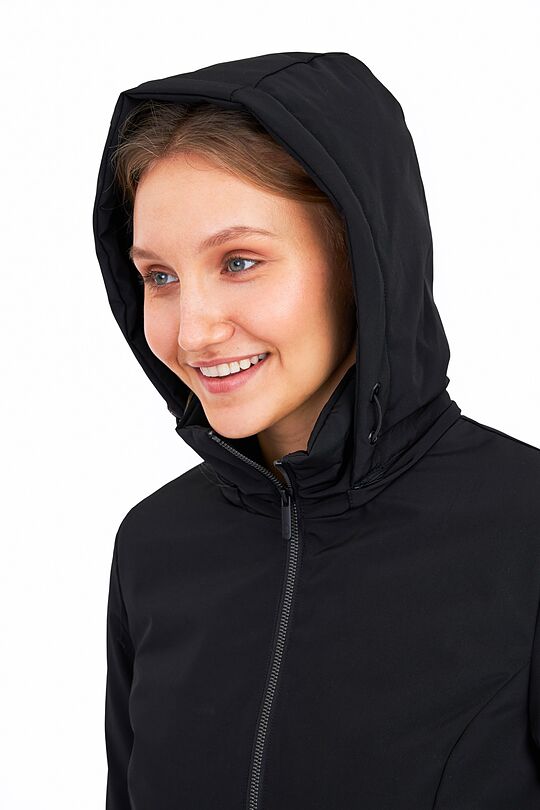 Ilga striukė su pašiltinimu 5 | JUODA | Audimas