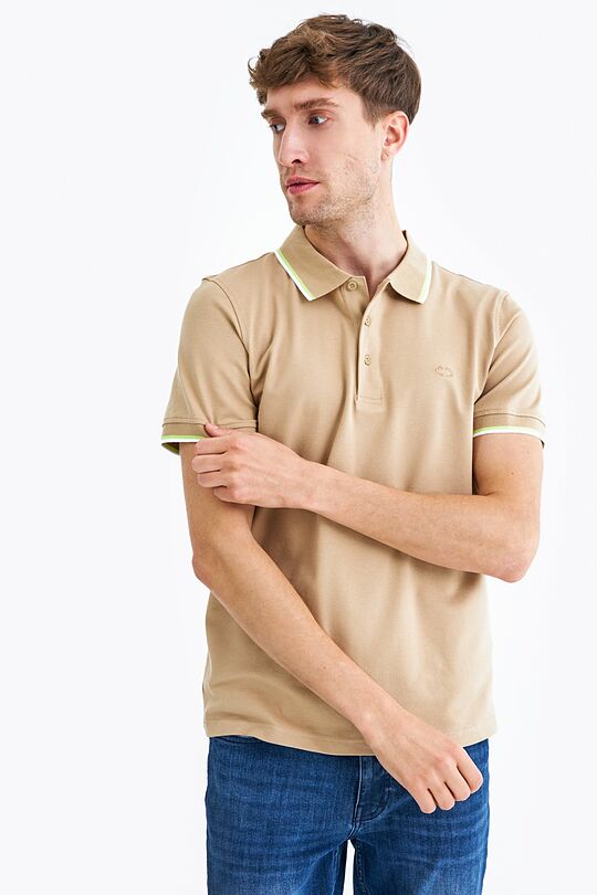 Tekstūrinės medvilnės polo marškinėliai 2 | RUDA | Audimas