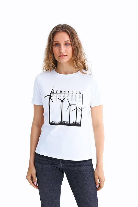 Ekologiškas gyvenimo būdas - marškinėliai 1 | WHITE P19 | Audimas