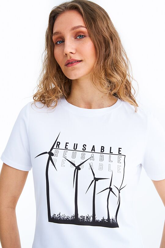 Ekologiškas gyvenimo būdas - marškinėliai 2 | WHITE P19 | Audimas