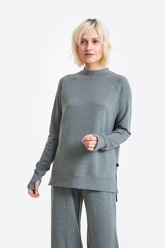 Merino vilnos džemperis ilgomis rankovėmis 1 | ŽALIA/CHAKI/SALOTINĖ | Audimas