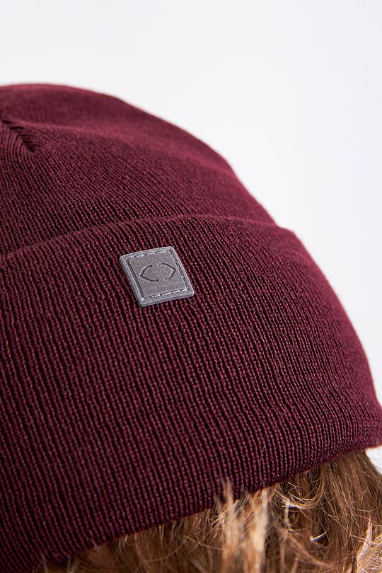 Megzta merino vilnos kepurė 2 | BORDO | Audimas