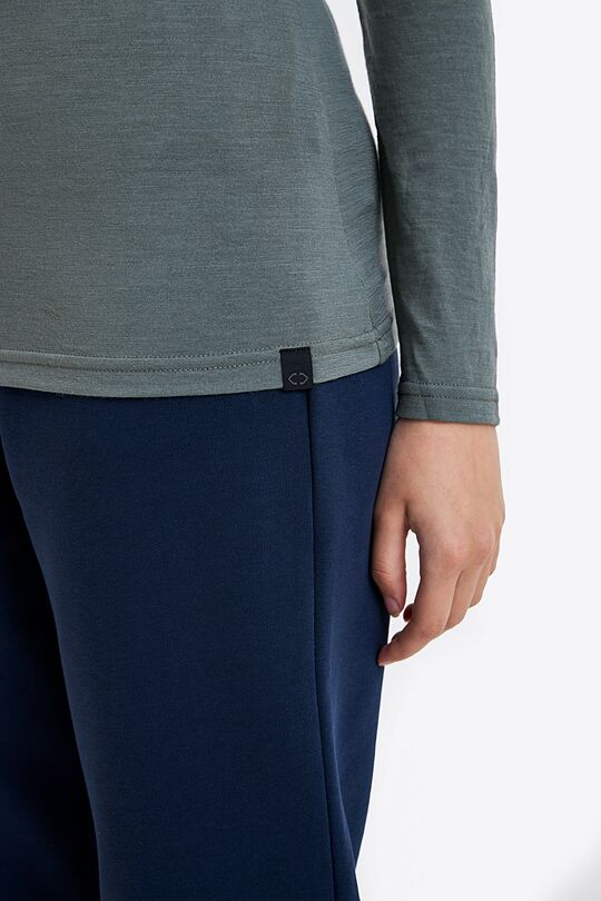 Plonos merino vilnos palaidinė aukštu kaklu 3 | ŽALIA | Audimas