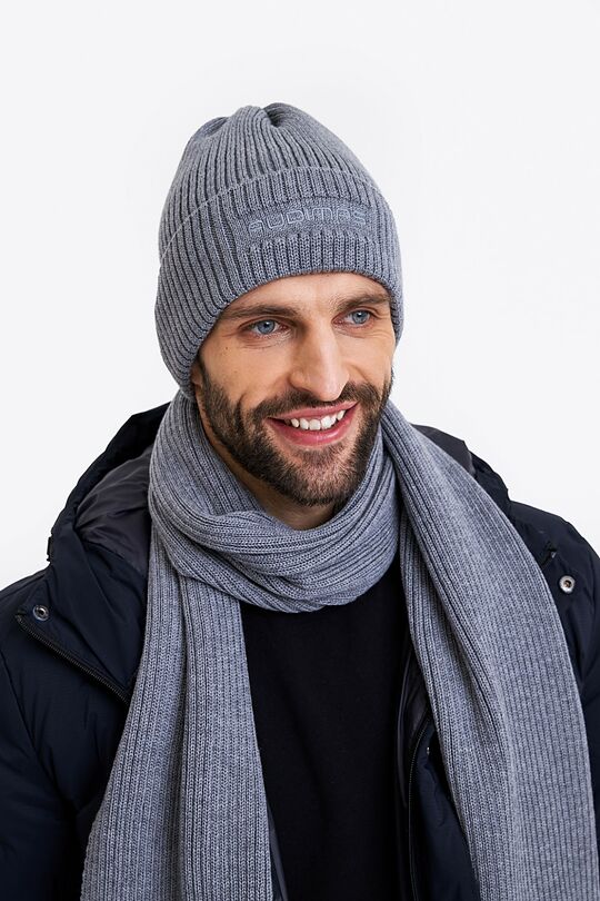 Megztas merino vilnos šalikas 3 | PILKA/MELANŽAS | Audimas