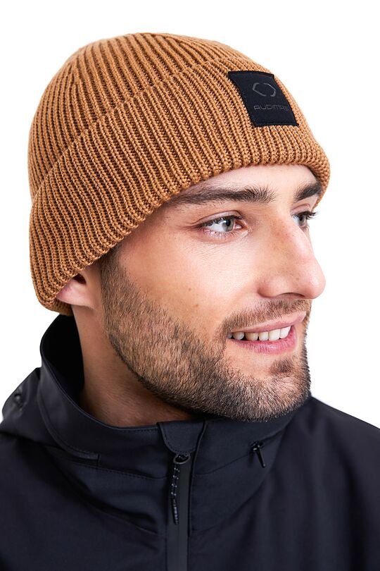 Megzta merino vilnos kepurė 2 | RUDA | Audimas