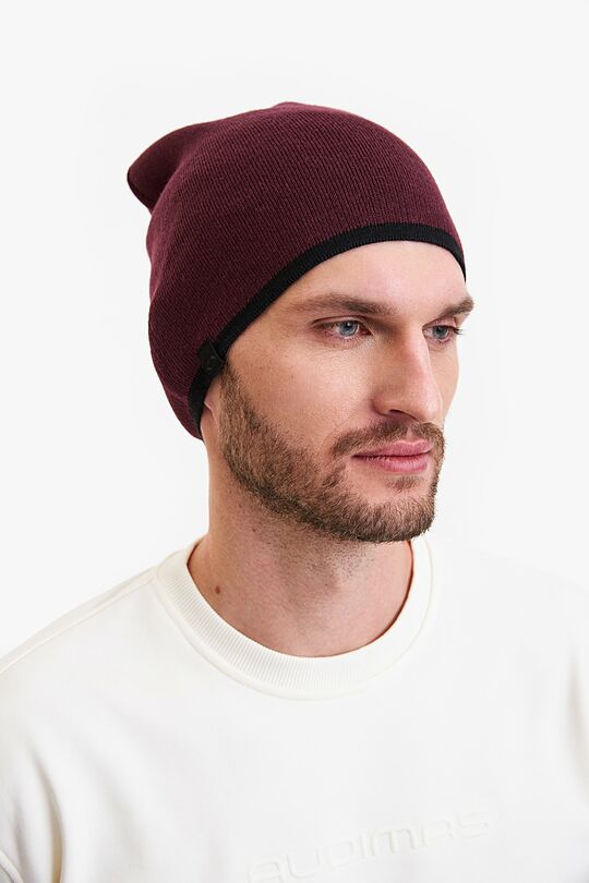 Megzta kepurė su merino vilna 1 | BORDO | Audimas