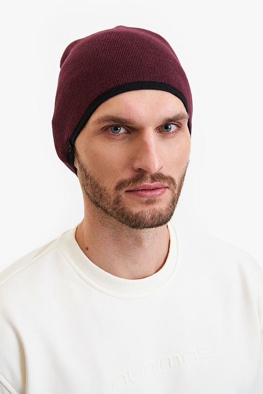 Megzta kepurė su merino vilna 2 | BORDO | Audimas