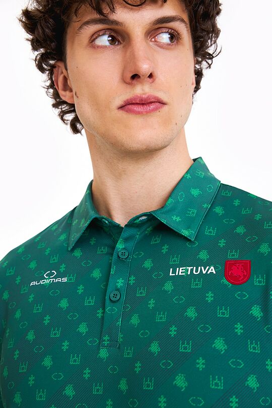 Marginti Polo marškinėliai 3 | ŽALIA | Audimas