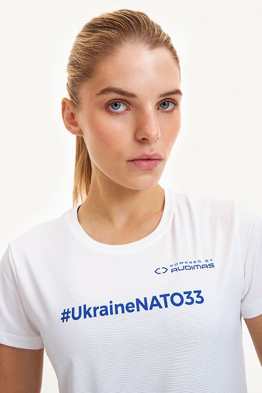 Marškinėliai trumpomis rankovėmis Ukraine NATO 33 3 | BALTA | Audimas