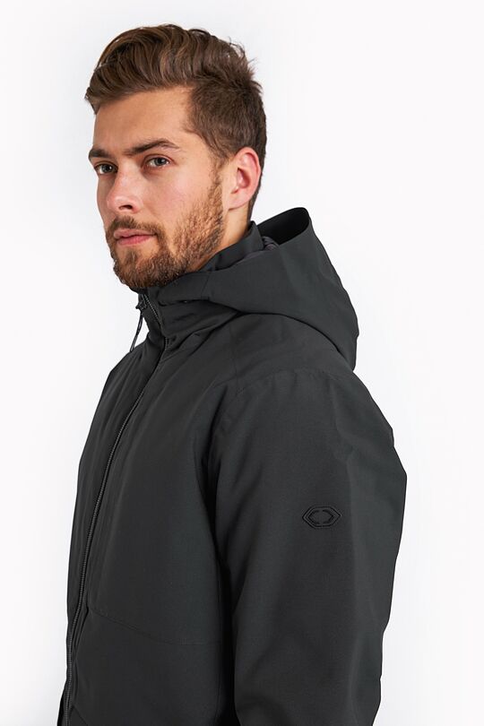 Ilga apsauganti nuo lietaus parka 3 | JUODA | Audimas