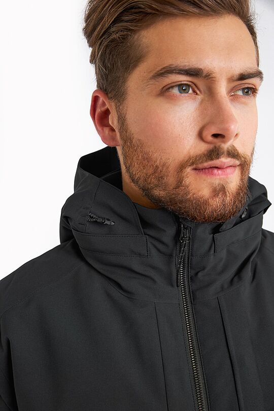 Ilga apsauganti nuo lietaus parka 4 | JUODA | Audimas
