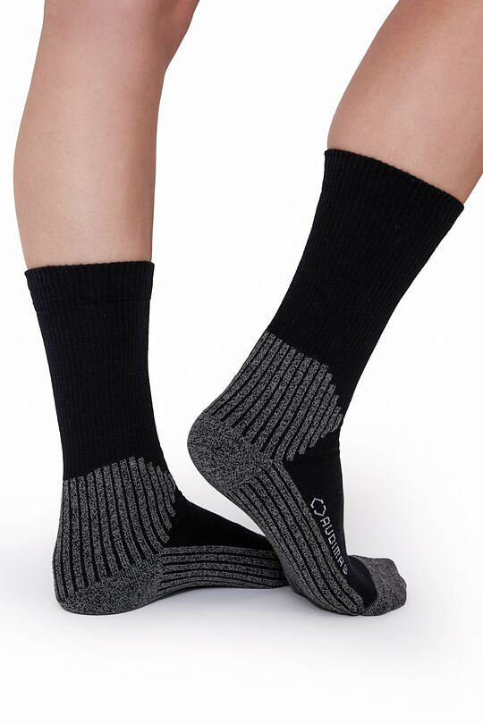 Vidutinio ilgio kojinės žygiams 2 | JUODA | Audimas