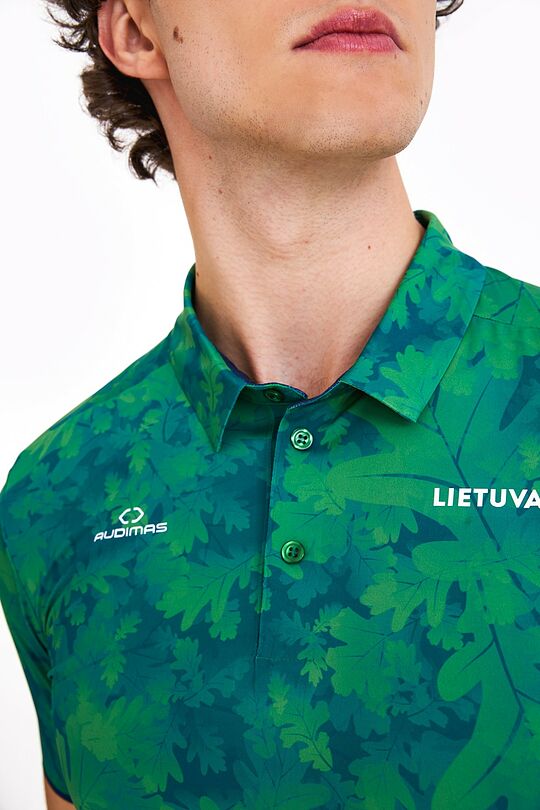Nacionalinės kolekcijos polo marškinėliai Ąžuolas 3 | ŽALIA | Audimas