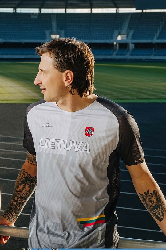 Nacionalinės kolekcijos bėgimo marškinėliai 5 | JUODA | Audimas