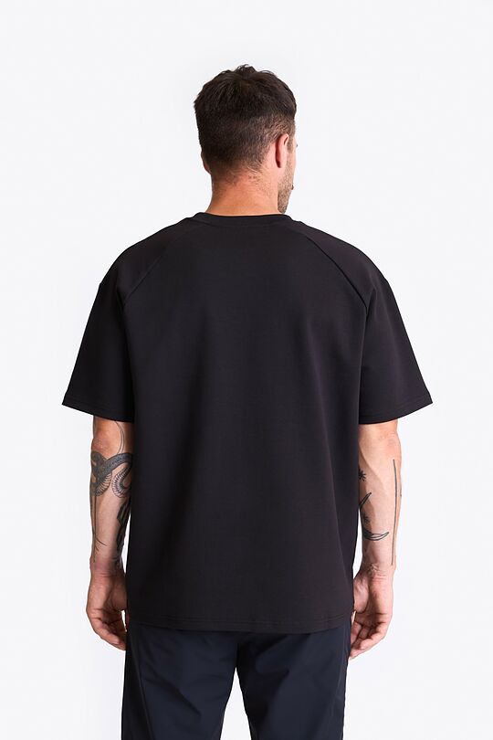 Padidinto silueto marškinėliai  Unisex 4 | JUODA | Audimas
