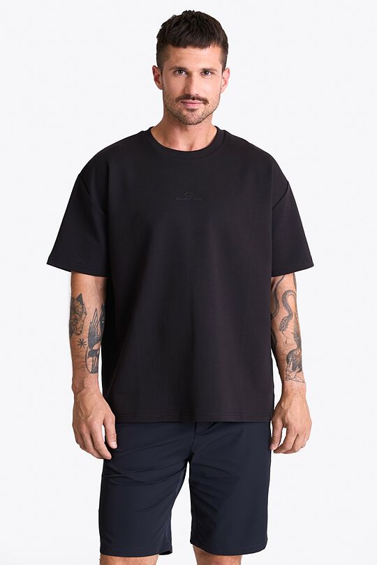 Padidinto silueto marškinėliai  Unisex 1 | JUODA | Audimas