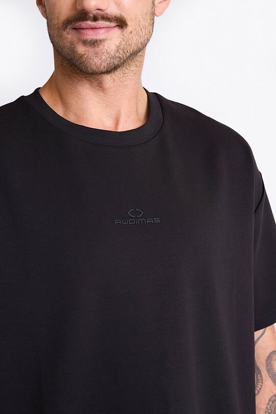 Padidinto silueto marškinėliai  Unisex 5 | JUODA | Audimas