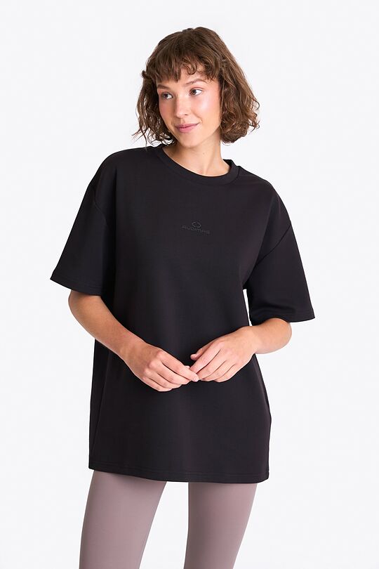Padidinto silueto marškinėliai  Unisex 2 | JUODA | Audimas
