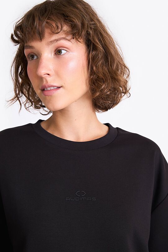 Padidinto silueto marškinėliai  Unisex 6 | JUODA | Audimas
