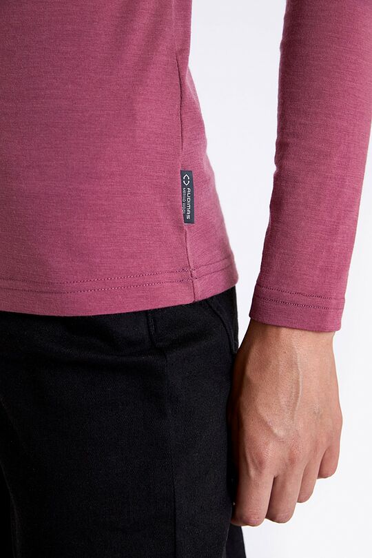 Plonos merino vilnos palaidinė aukštu kaklu 3 | ROŽINĖ | Audimas