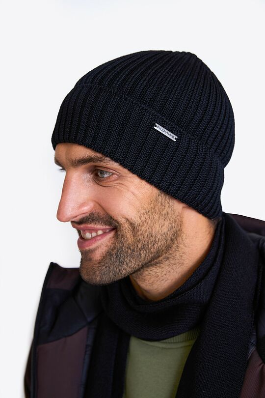 Megztas merino vilnos šalikas 3 | JUODA | Audimas