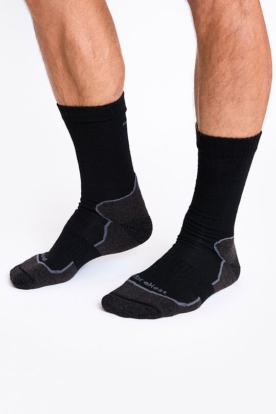 FibreHeat ir merino vilnos pluoštų kojinės 1 | JUODA | Audimas