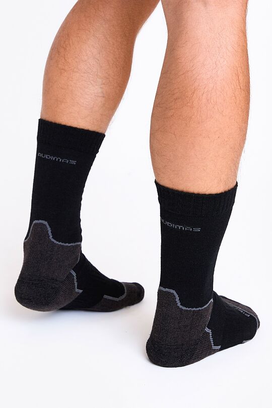 FibreHeat ir merino vilnos pluoštų kojinės 3 | JUODA | Audimas