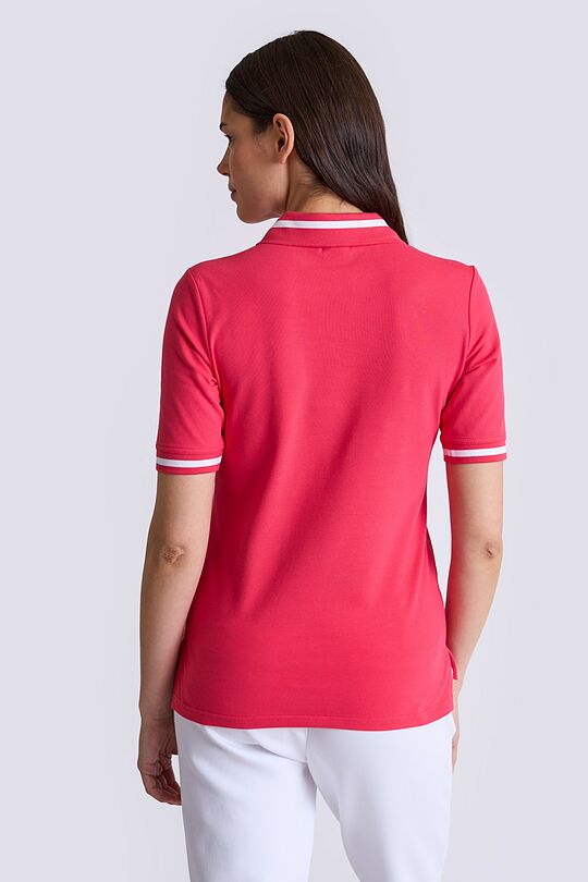 V formos iškirptės polo marškinėliai 2 | ROŽINĖ | Audimas