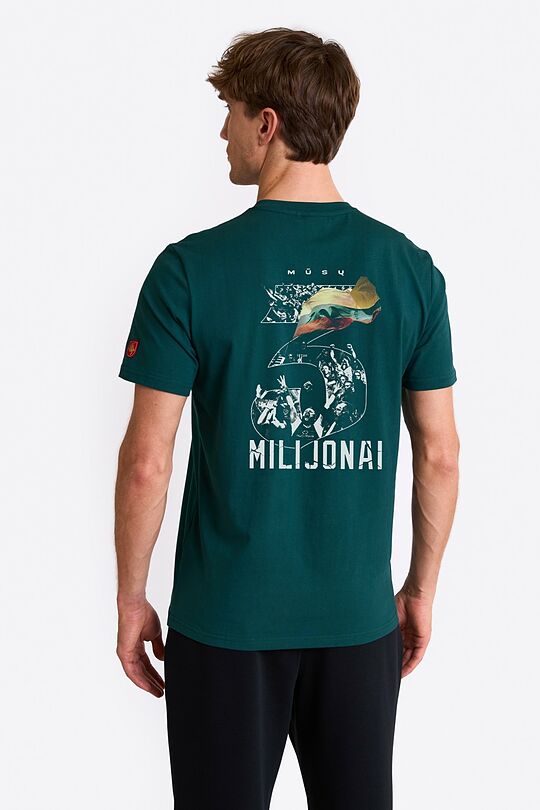 Medvilniniai marškinėliai trumpomis rankovėmis 3 Milijonai 1 | ŽALIA | Audimas
