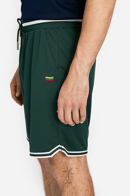 Sintetinio trikotažo padidinto silueto šortai 4 | ŽALIA | Audimas