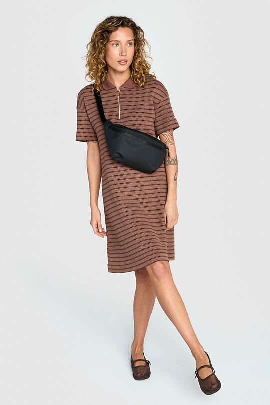 Megzta suknelė su daliniu užtrauktuku 5 | RUDA | Audimas