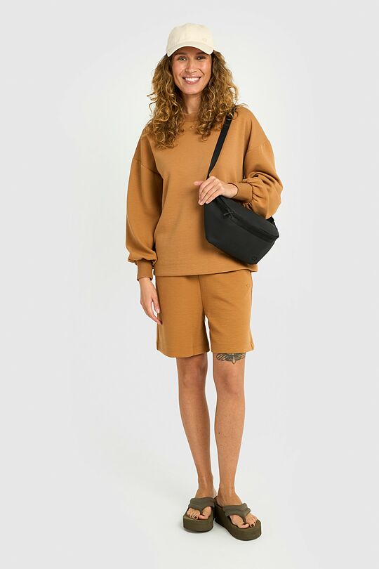 Tekstūrinis džemperis su viskoze 4 | RUDA | Audimas