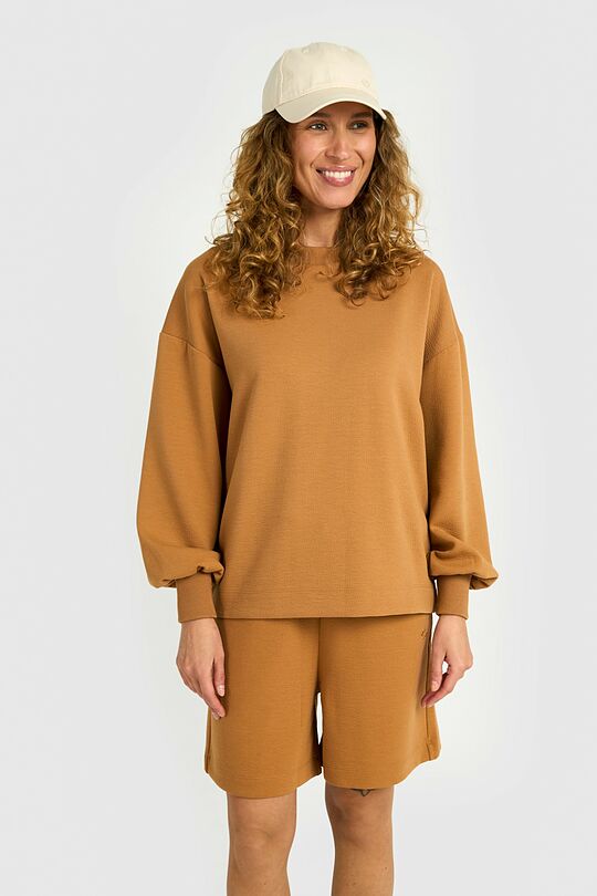 Tekstūrinis džemperis su viskoze 1 | RUDA | Audimas