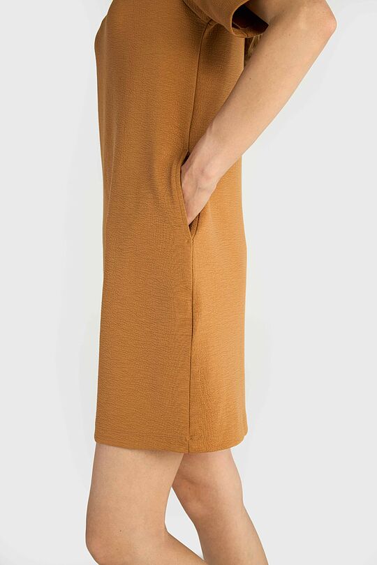 Tekstūrinė suknelė su viskoze 5 | RUDA | Audimas