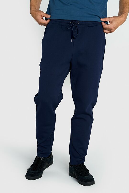 Pikė tekstūros medvilninės kelnės 2 | MĖLYNA | Audimas