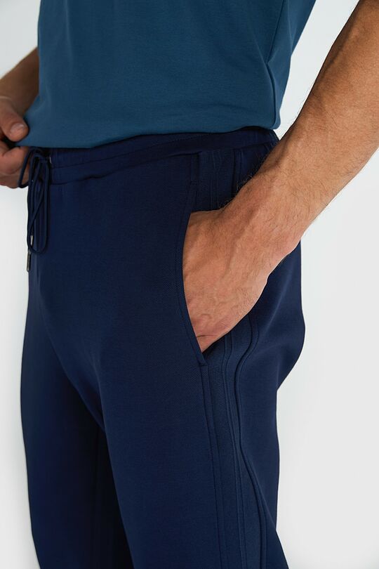 Pikė tekstūros medvilninės kelnės 6 | MĖLYNA | Audimas