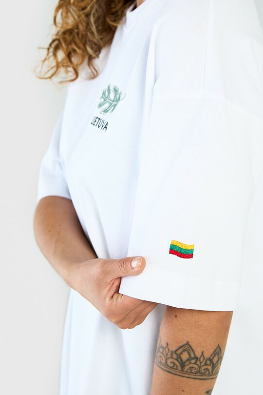 Padidinto silueto marškinėliai 8 | BALTA | Audimas