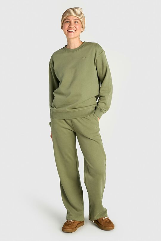 Švelnios medvilninės plačios kelnės 1 | ŽALIA | Audimas