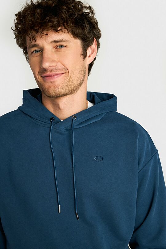 Medvilninis džemperis su gobtuvu 3 | MĖLYNA | Audimas