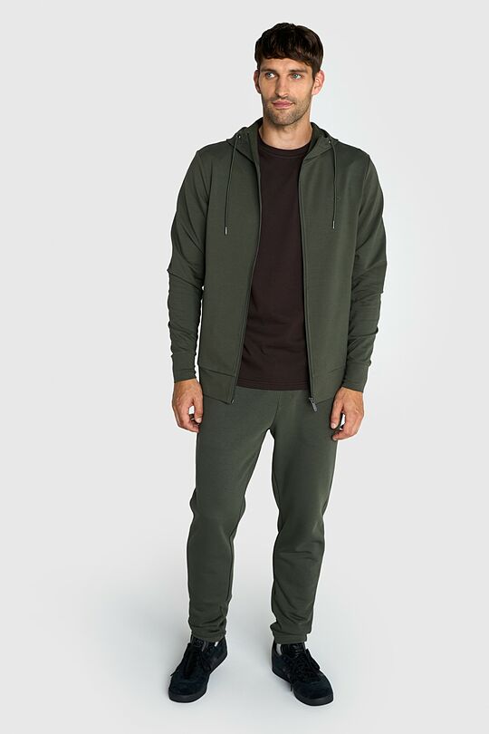 Atsegamas medvilnės džemperis su gobtuvu 6 | ŽALIA | Audimas